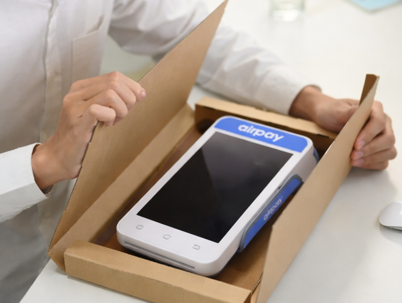 POS system delivery and unboxing