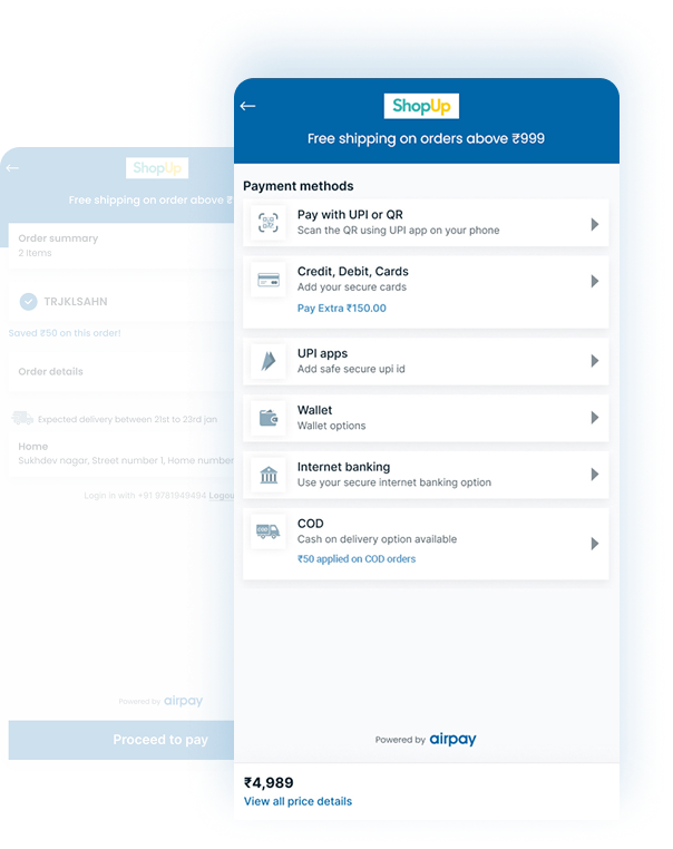 Online checkout solutions for cod control