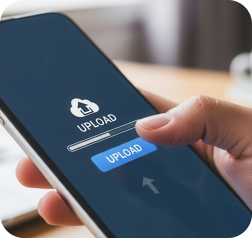 Vendor payout file upload on mobile device